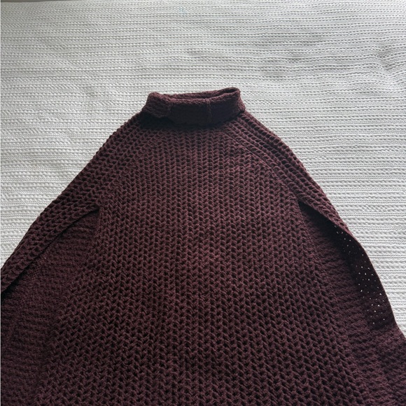 Anthropologie Sweaters - Anthropologie Deep Burgundy Knit Poncho